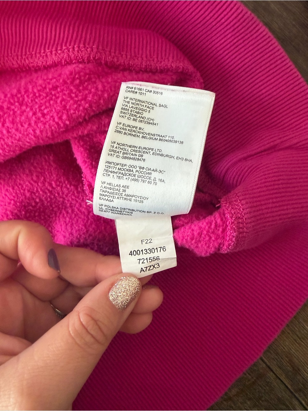 The North Face Youth Girls Camp Crew Fuschia Pink Sweatshirt Size XL 14-16 - Picture 6 of 8